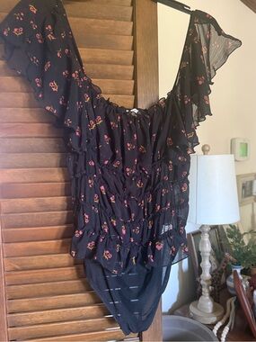 Free People Intimately sheer floral bodysuit NWOT size Large
